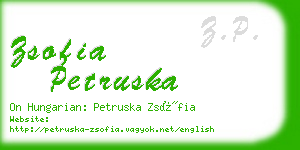 zsofia petruska business card